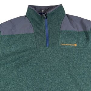 Vineyard Vines Quarter Zip Pullover Fleece Sweater Shep Shirt Green Mens 2XL